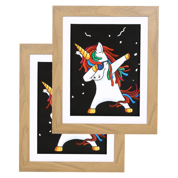 10" x 12.5" Light Oak MDF Wood Kids Art Picture Frame with Elastic Straps