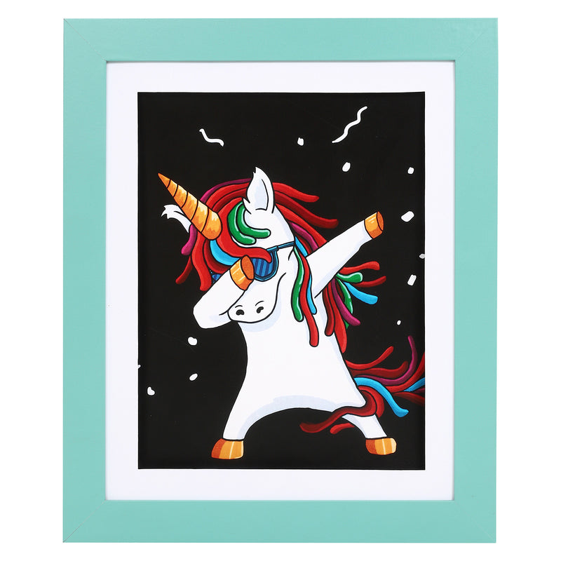 10" x 12.5" Teal MDF Wood Kids Art Picture Frame with Elastic Straps