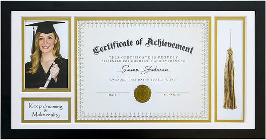 (24-Pack) 10" x 20" Document Shadow Box Solid Pine Wood Frame for 8 1/2" x 11" Diploma