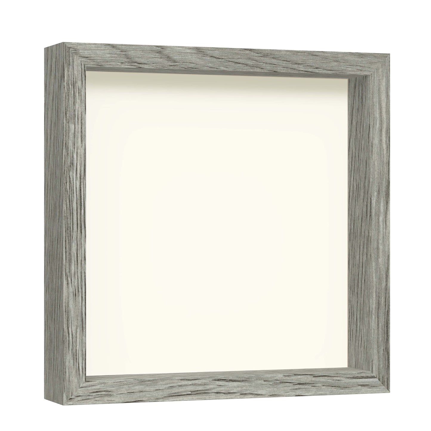 11" x 11" Gray Driftwood Finish MDF Wood Shadow Box Frame