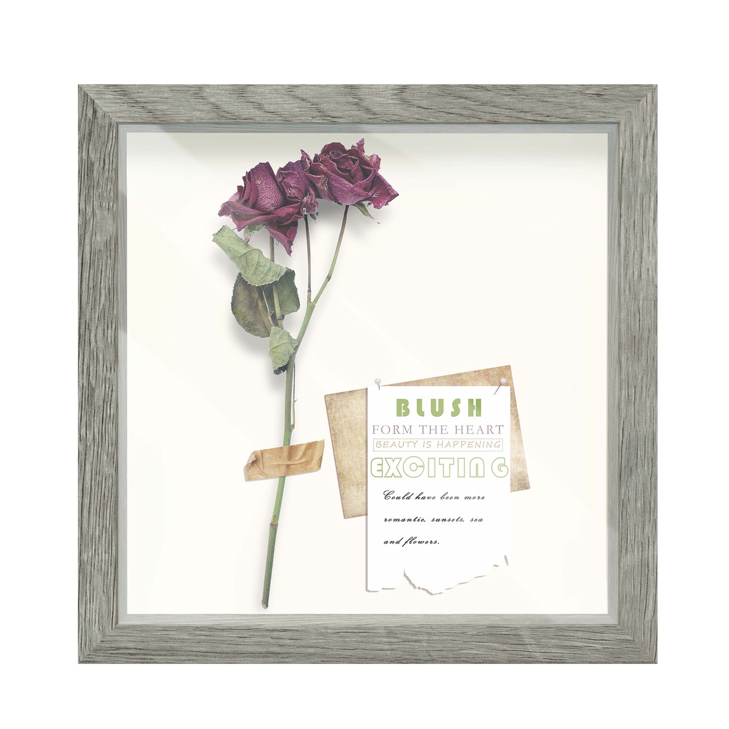 11" x 11" Gray Driftwood Finish MDF Wood Shadow Box Frame