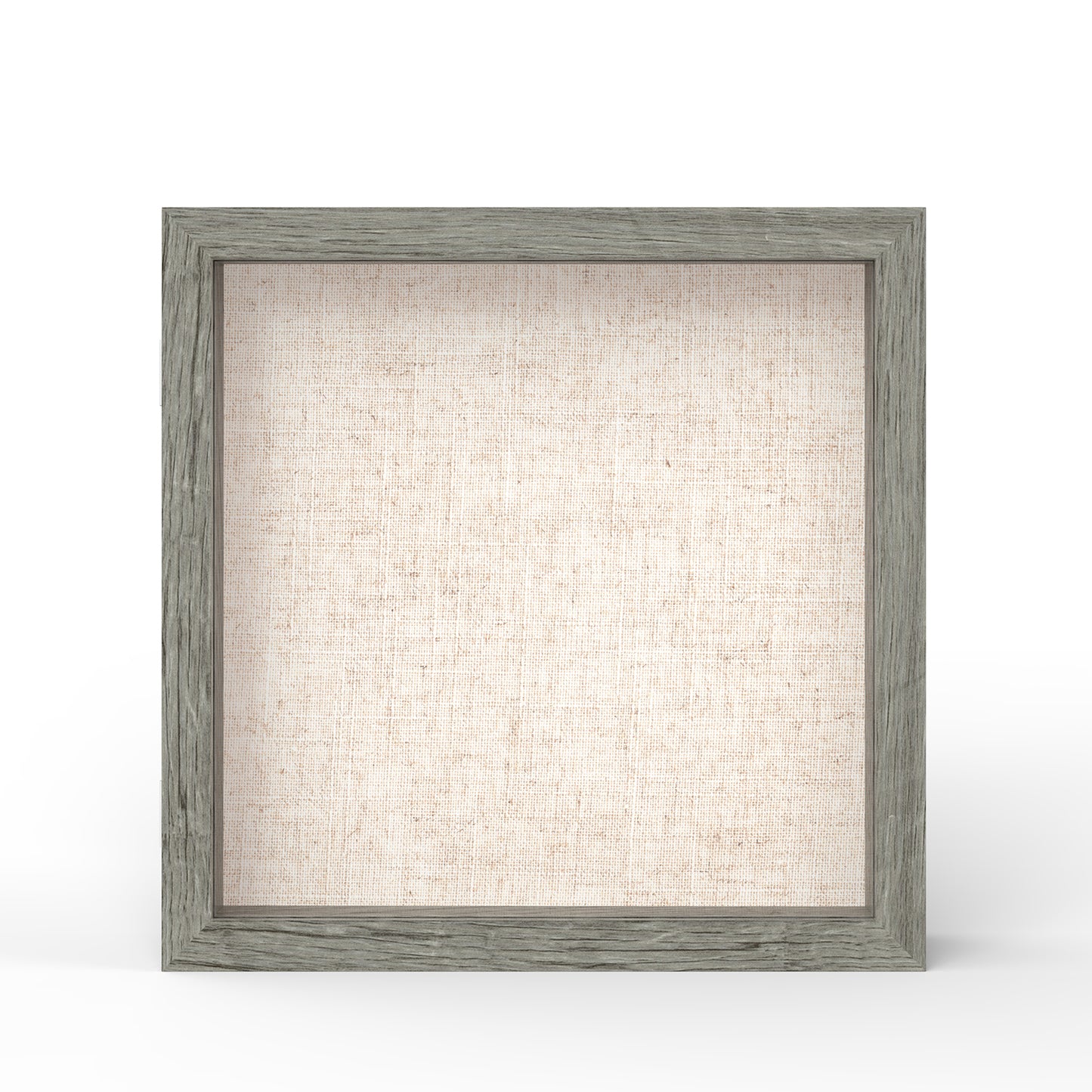 11" x 11" Gray Woodgrain MDF Wood Linen Backboard Shadow Box Frame