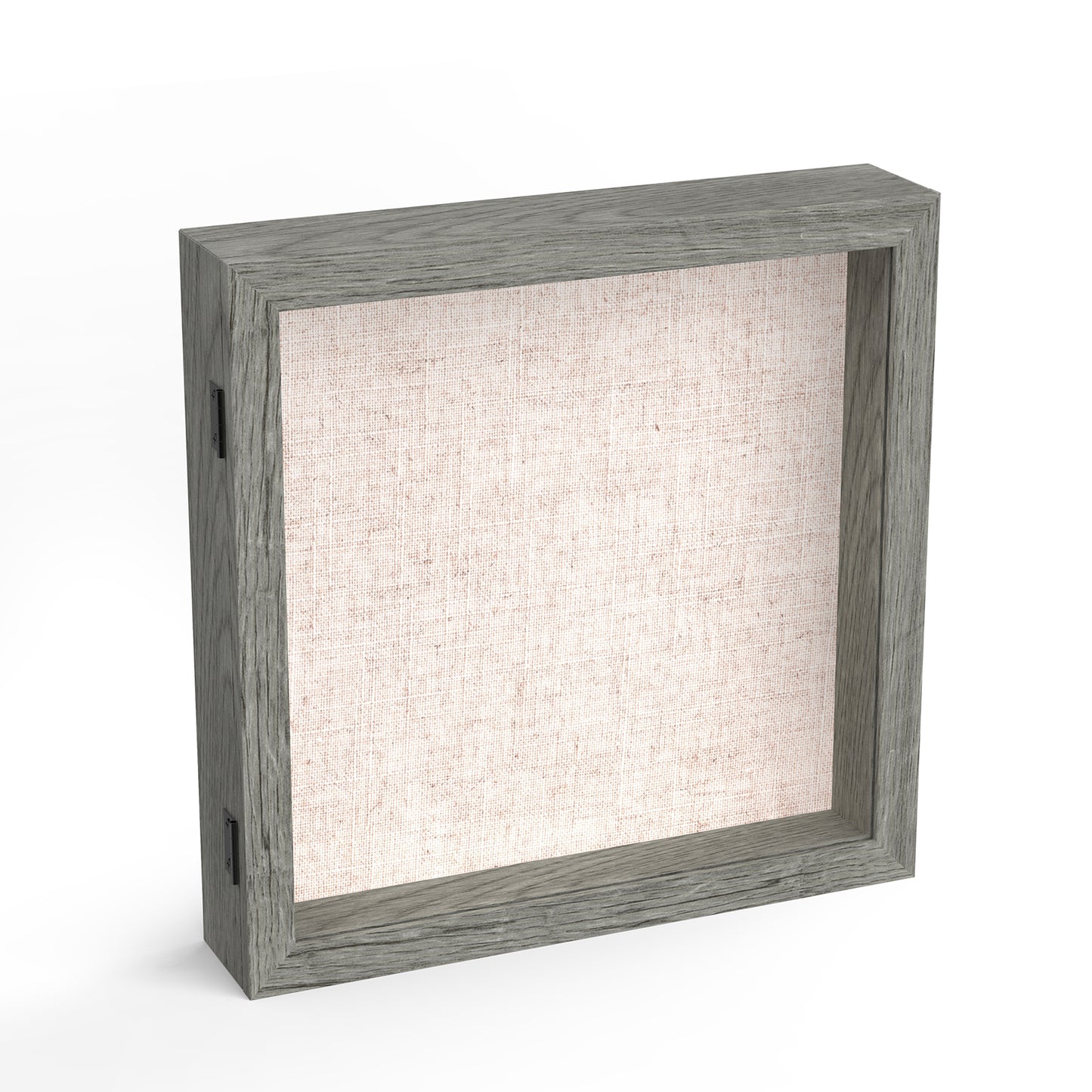 11" x 11" Gray Woodgrain MDF Wood Linen Backboard Shadow Box Frame