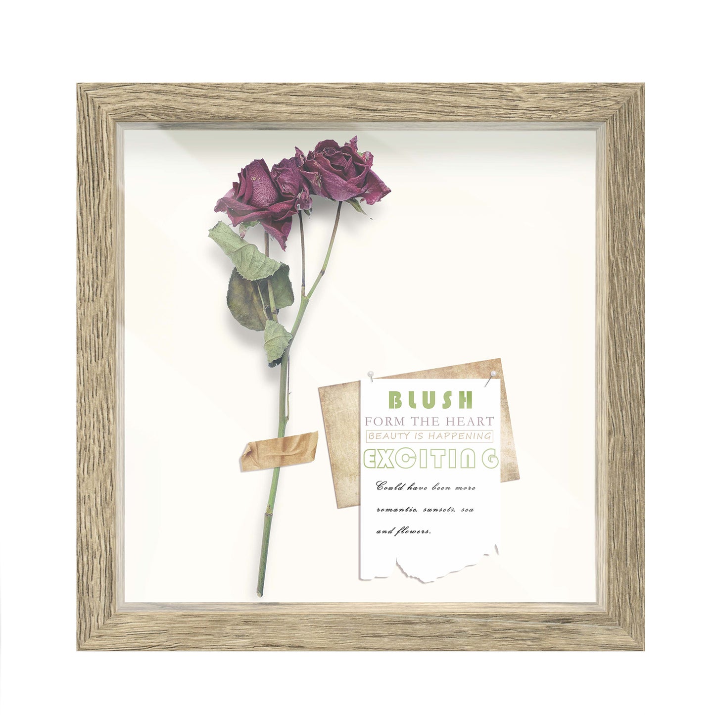 11" x 11" Natural Driftwood Finish MDF Wood Shadow Box Frame