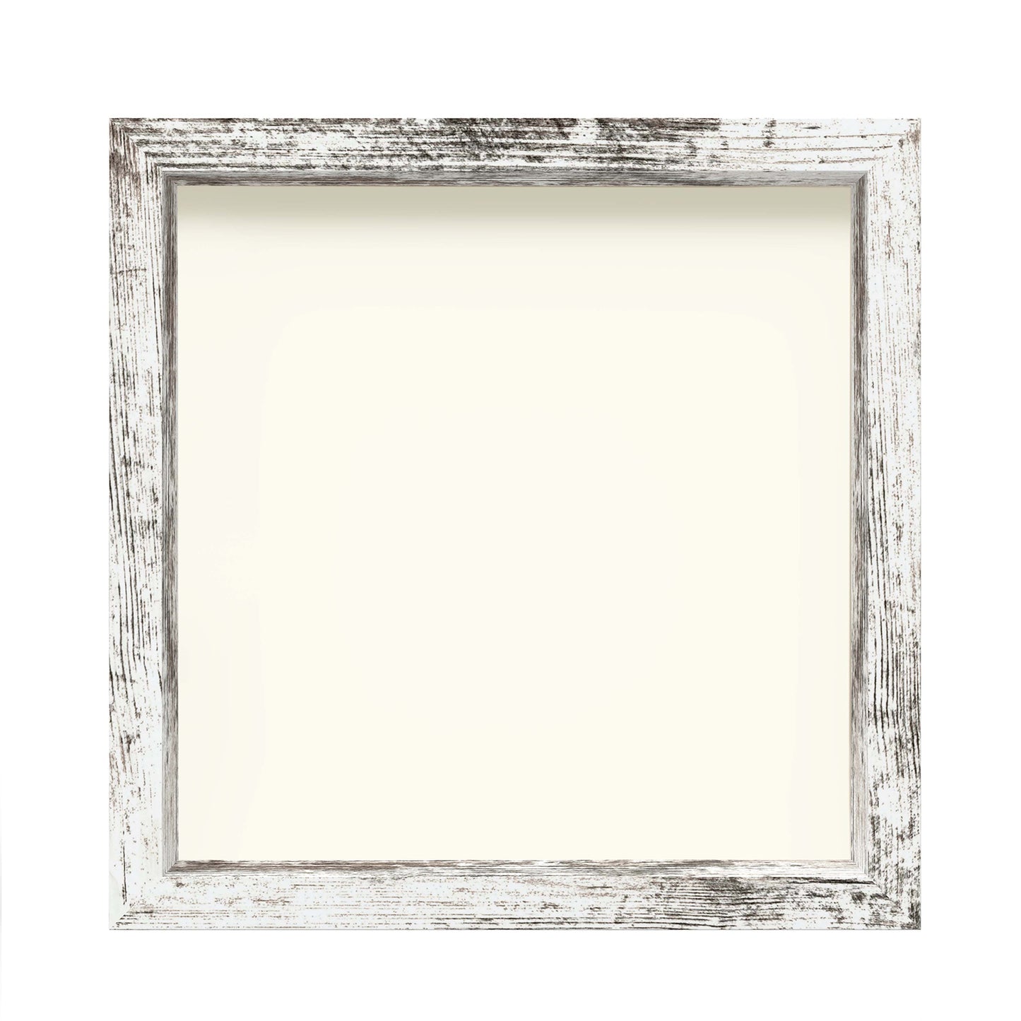 11" x 11" White Driftwood Finish MDF Wood Shadow Box Frame