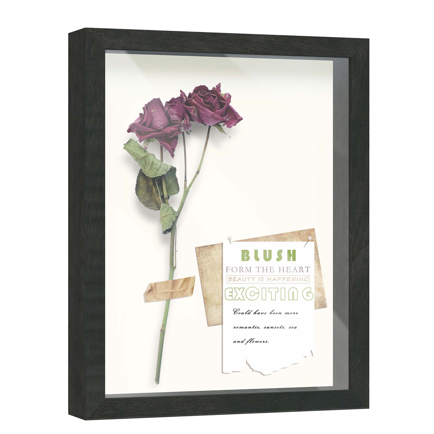 11" x 14" Black Driftwood Finish MDF Wood Shadow Box Frame