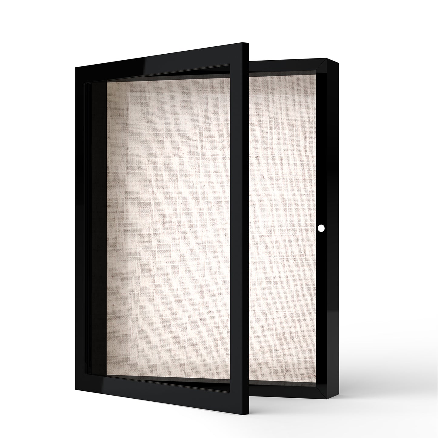 11" x 14" Black MDF Wood Linen Backboard Shadow Box Frame