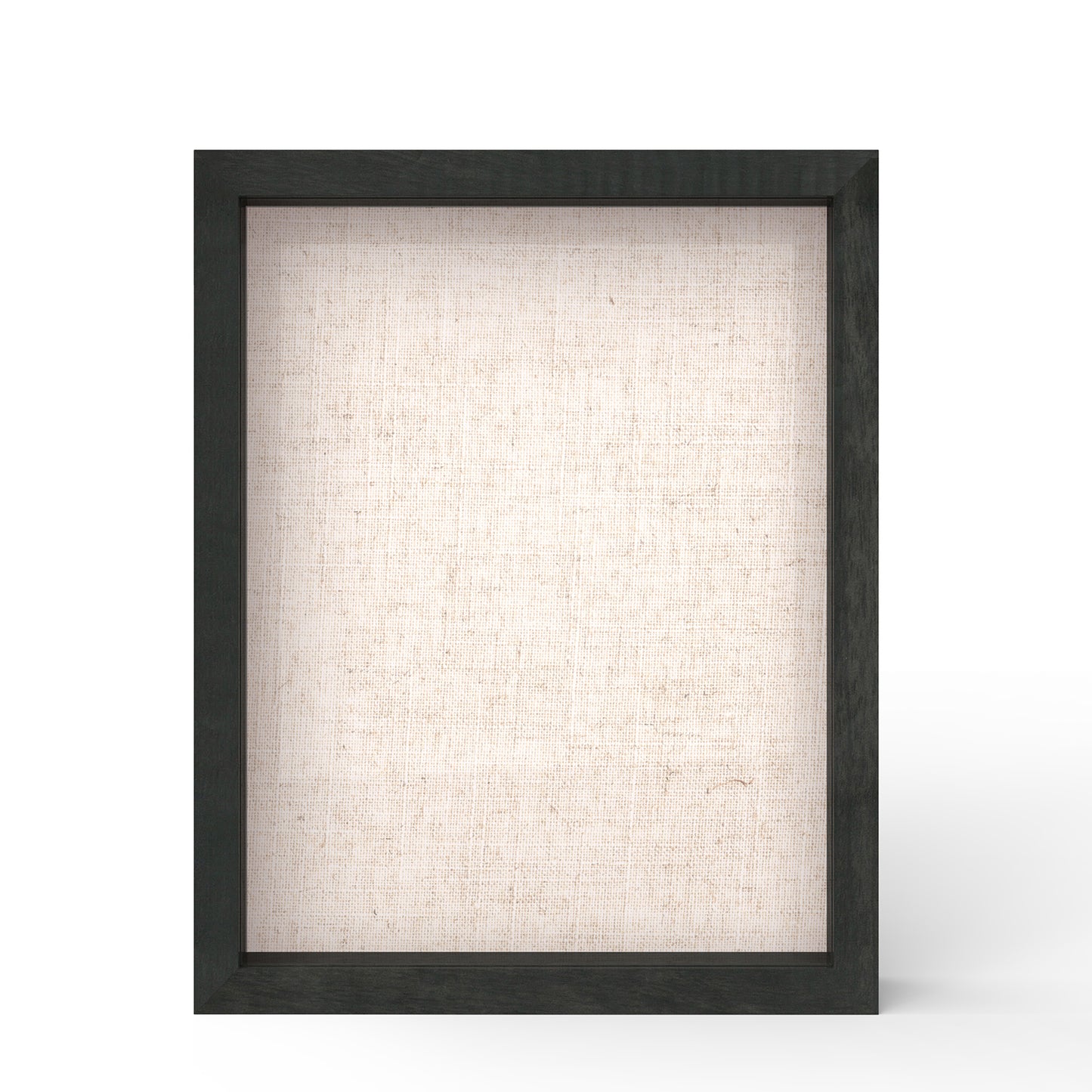 11" x 14" Black Woodgrain MDF Wood Linen Backboard Shadow Box Frame