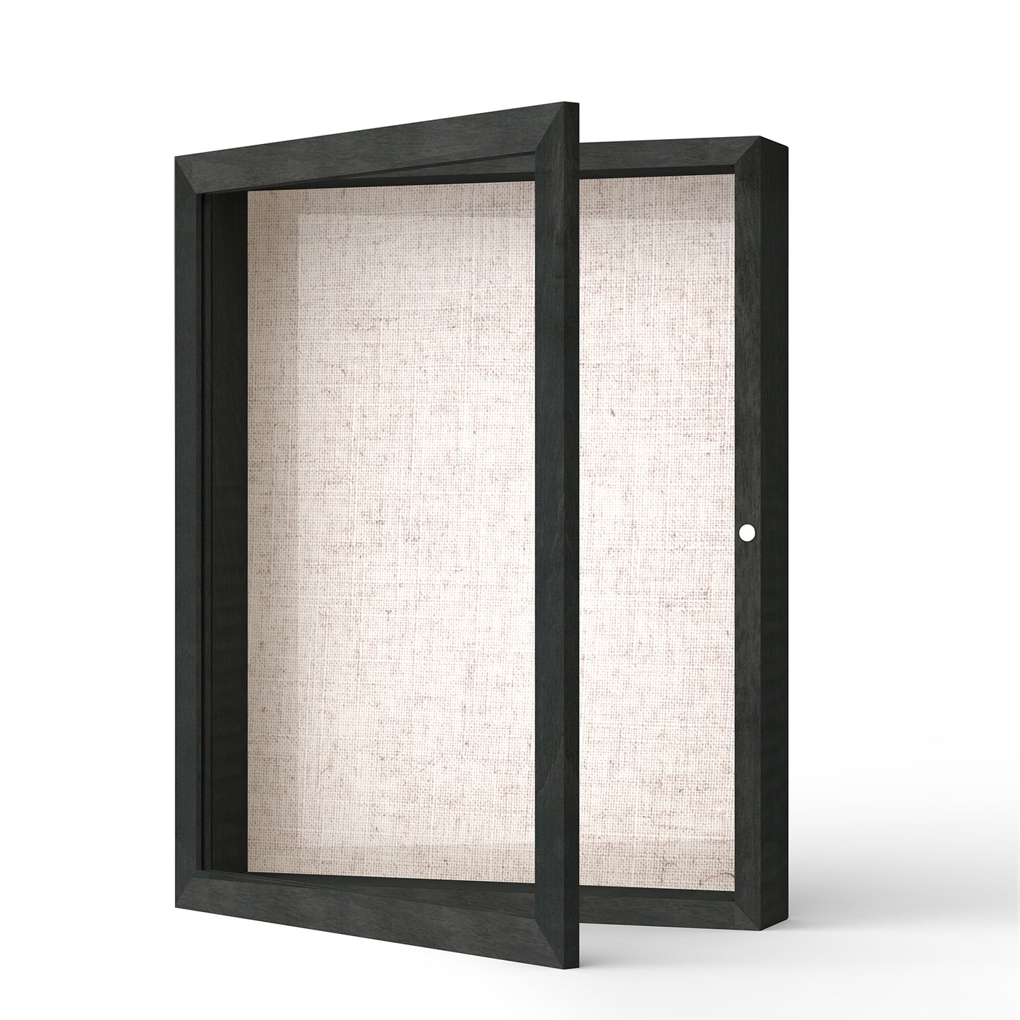 11" x 14" Black Woodgrain MDF Wood Linen Backboard Shadow Box Frame