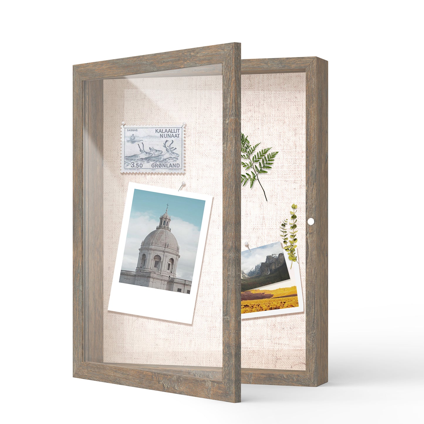 11" x 14" Brown Woodgrain MDF Wood Linen Backboard Shadow Box Frame