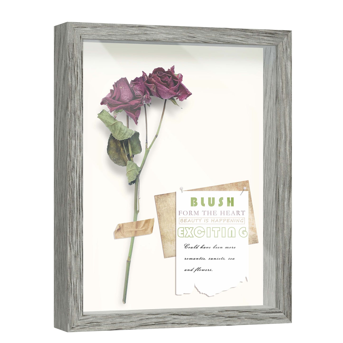 11" x 14" Gray Driftwood Finish MDF Wood Shadow Box Frame