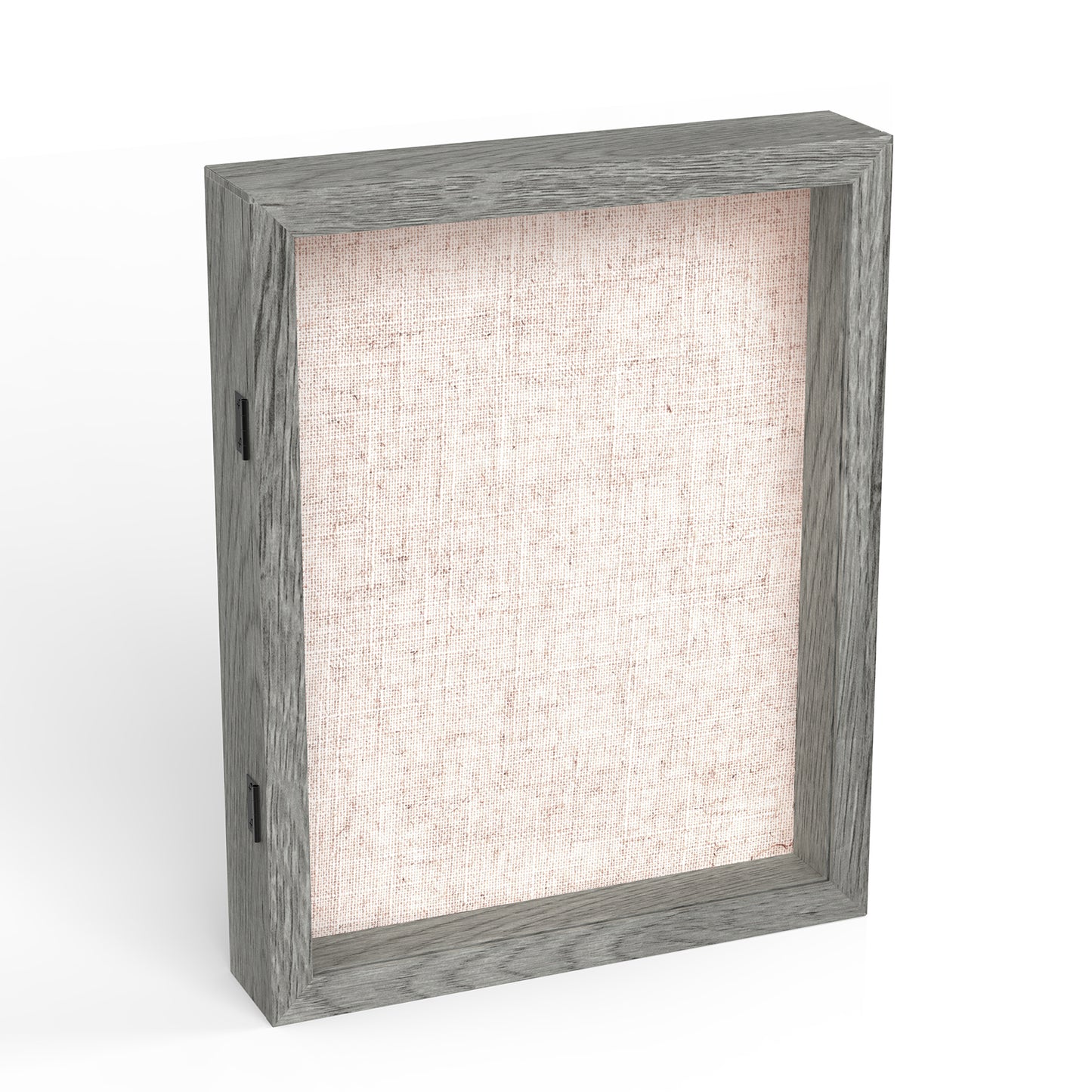 11" x 14" Gray Woodgrain MDF Wood Linen Backboard Shadow Box Frame