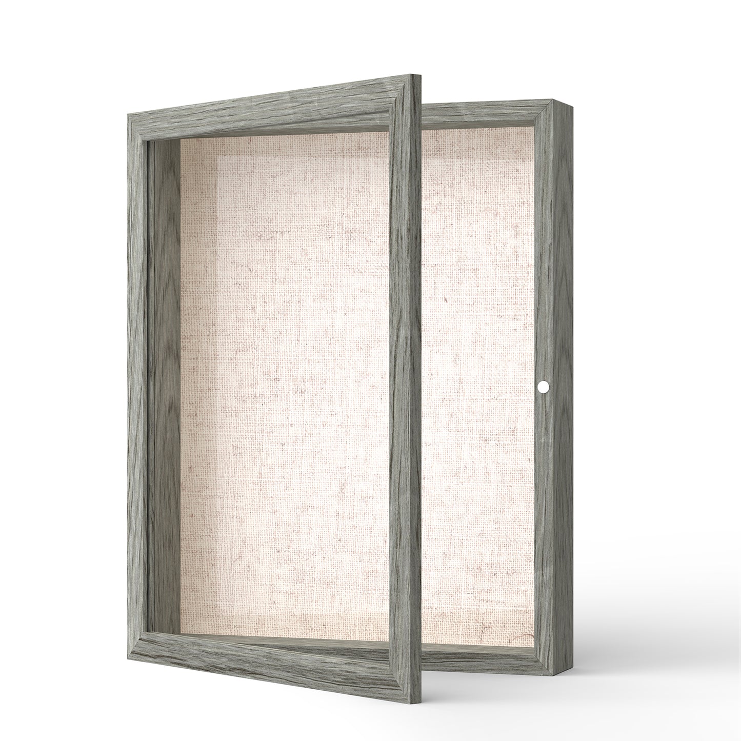 11" x 14" Gray Woodgrain MDF Wood Linen Backboard Shadow Box Frame