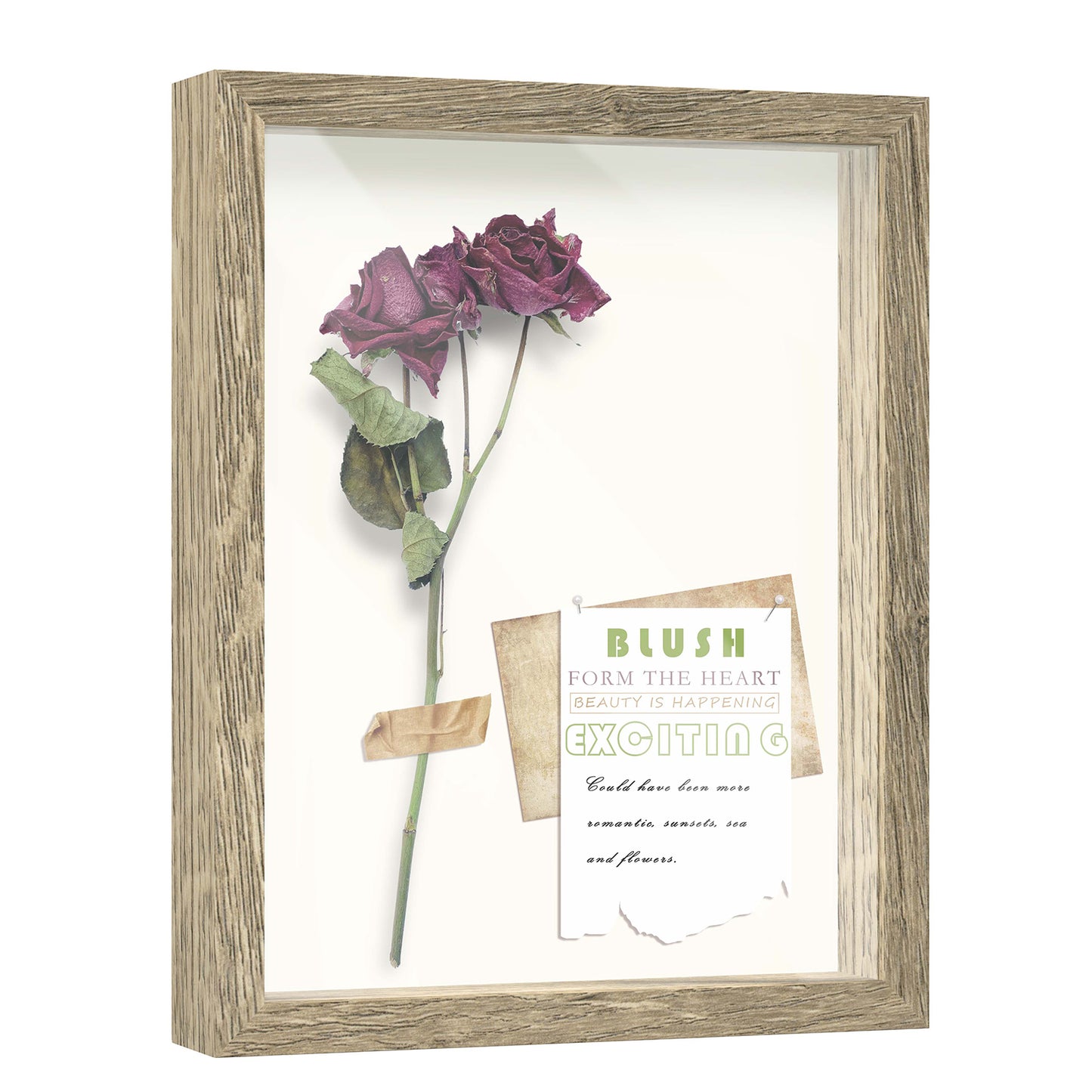 11" x 14" Natural Driftwood Finish MDF Wood Shadow Box Frame