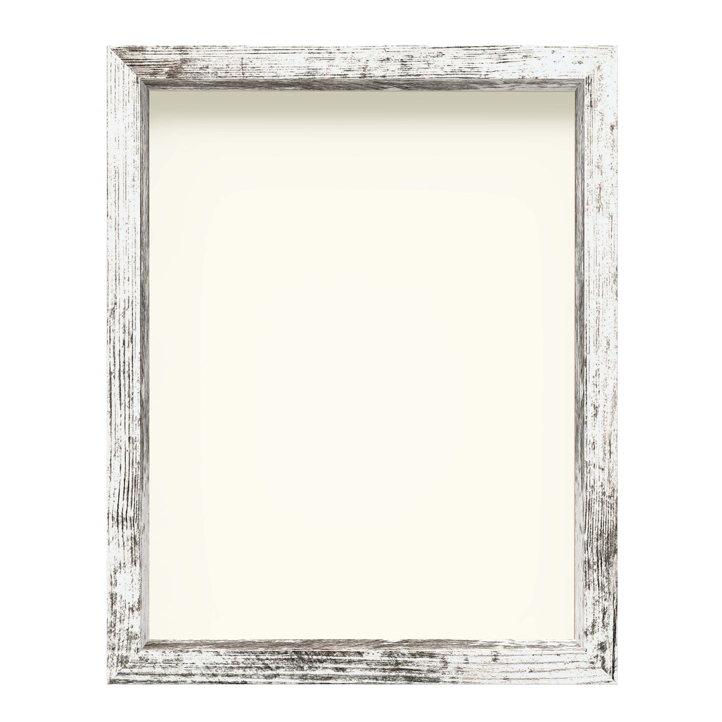 11" x 14" White Driftwood Finish MDF Wood Shadow Box Frame