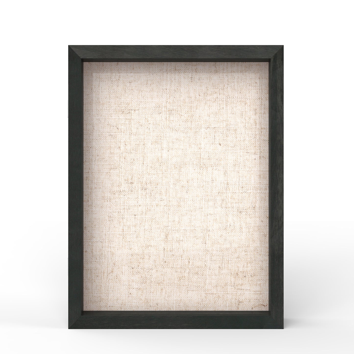 12" x 16" Black Woodgrain MDF Wood Linen Backboard Shadow Box Frame