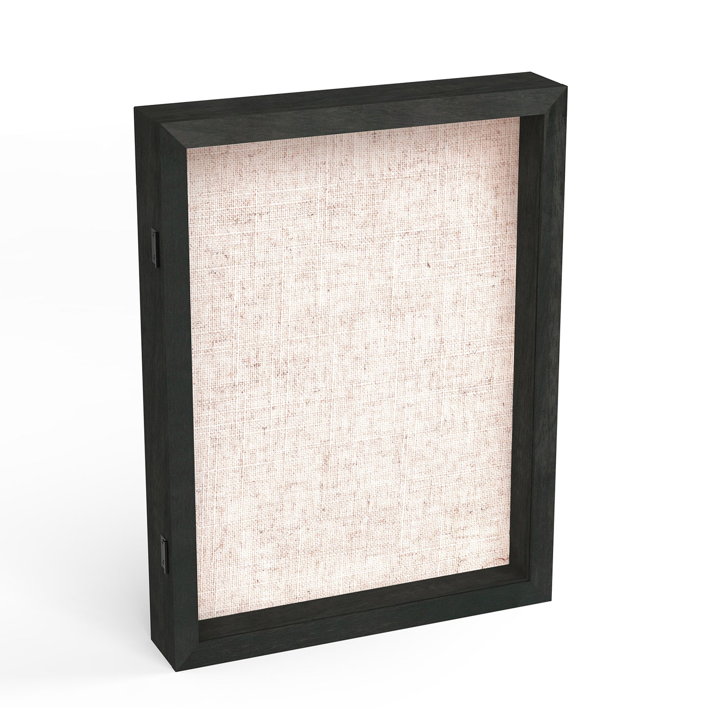 12" x 16" Black Woodgrain MDF Wood Linen Backboard Shadow Box Frame