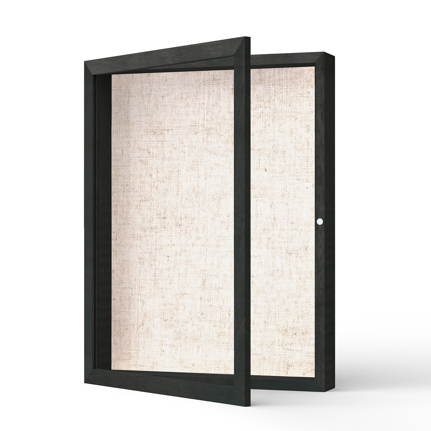 12" x 16" Black Woodgrain MDF Wood Linen Backboard Shadow Box Frame