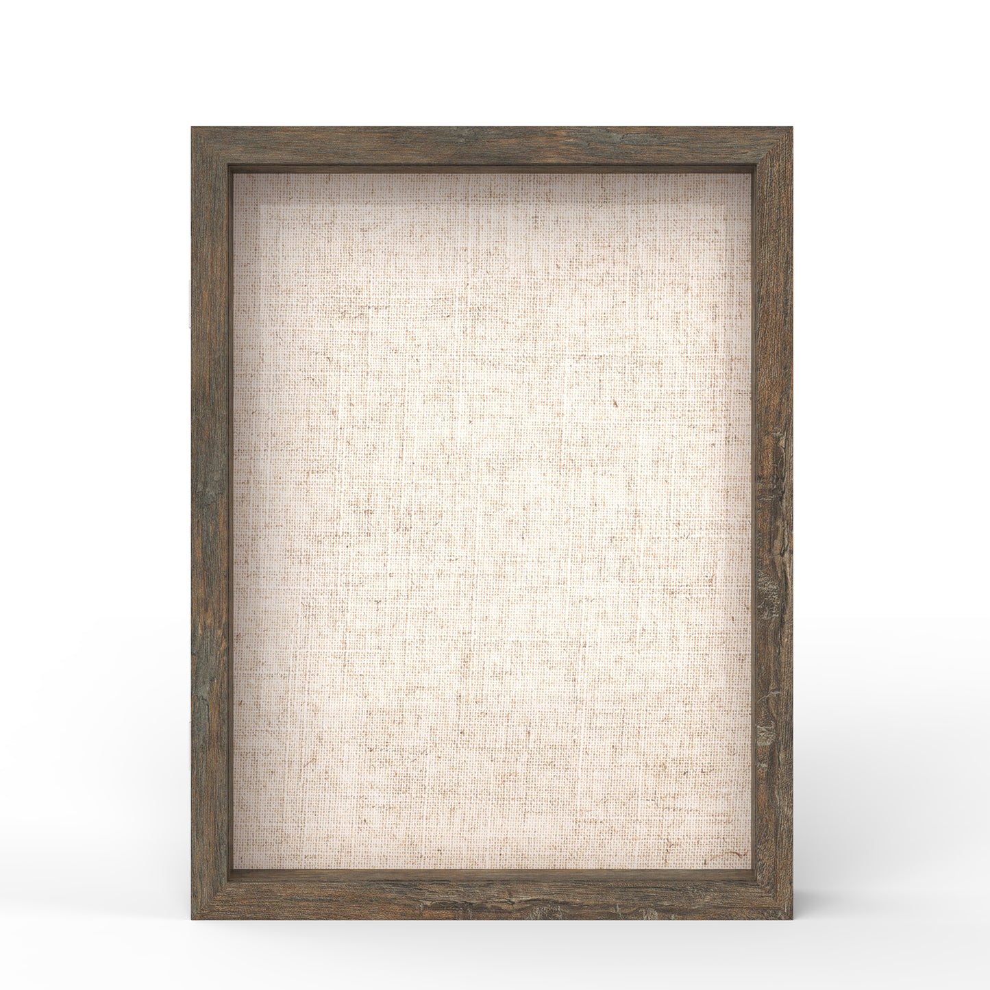 12" x 16" Brown Woodgrain MDF Wood Linen Backboard Shadow Box Frame