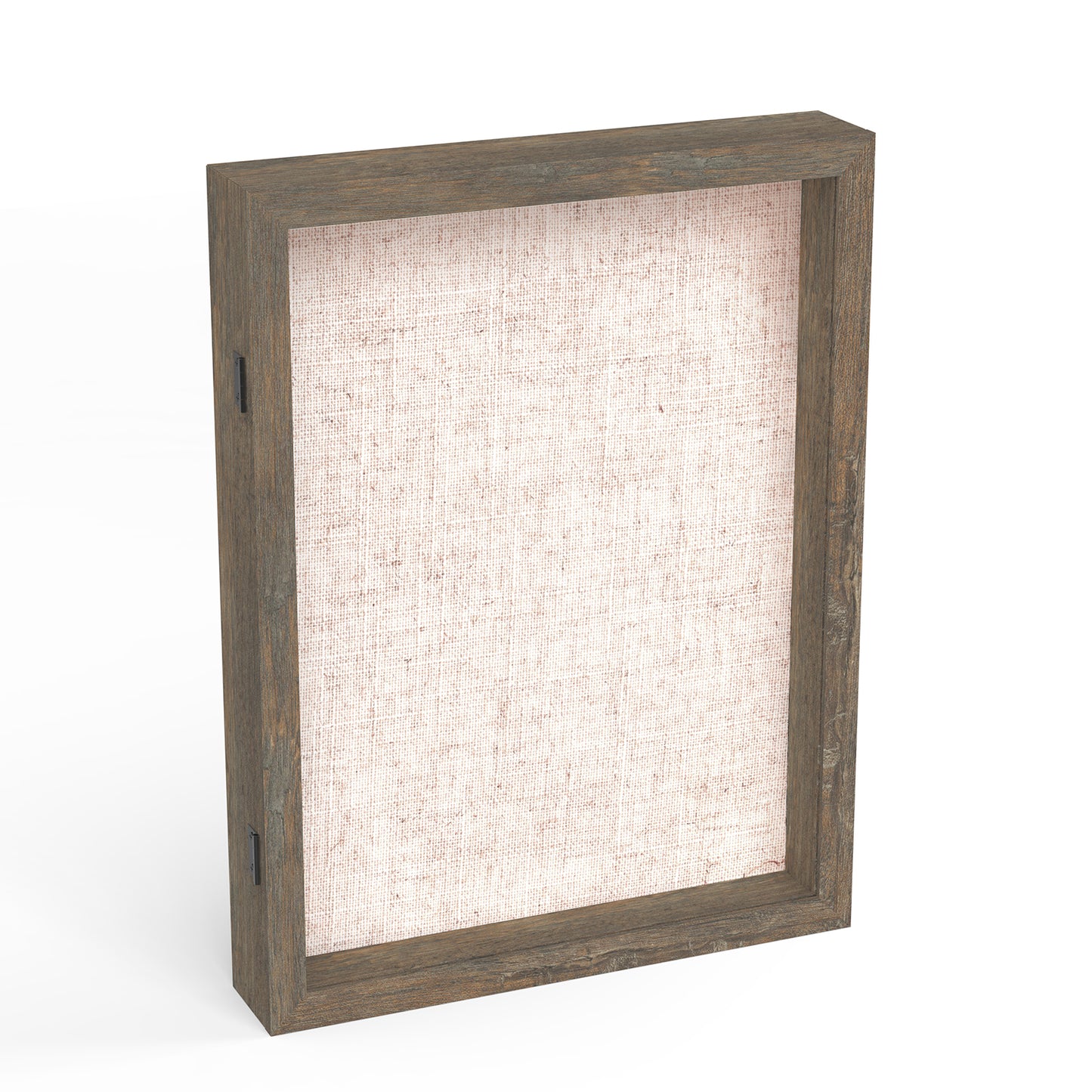 12" x 16" Brown Woodgrain MDF Wood Linen Backboard Shadow Box Frame