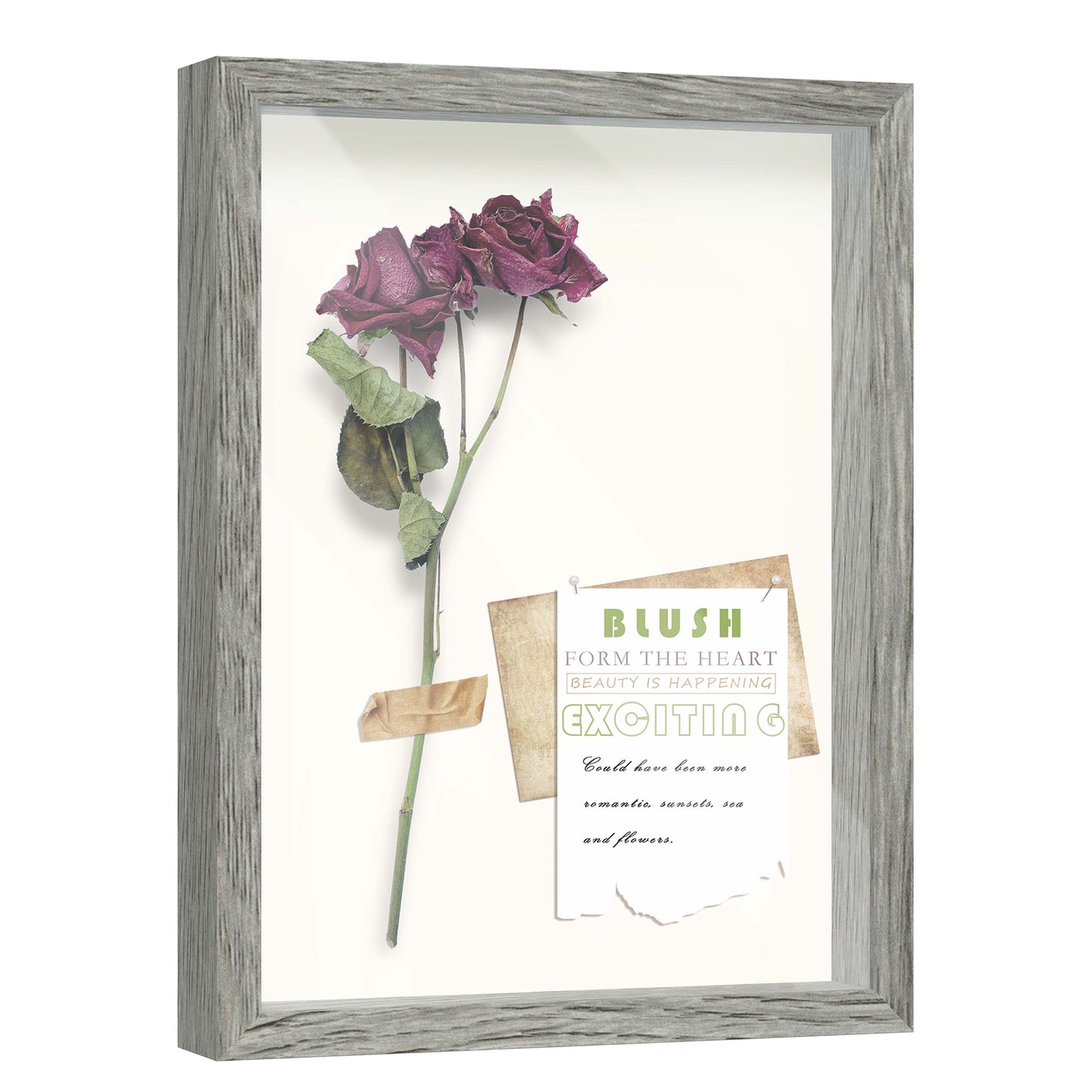 12" x 16" Gray Driftwood Finish MDF Wood Shadow Box Frame