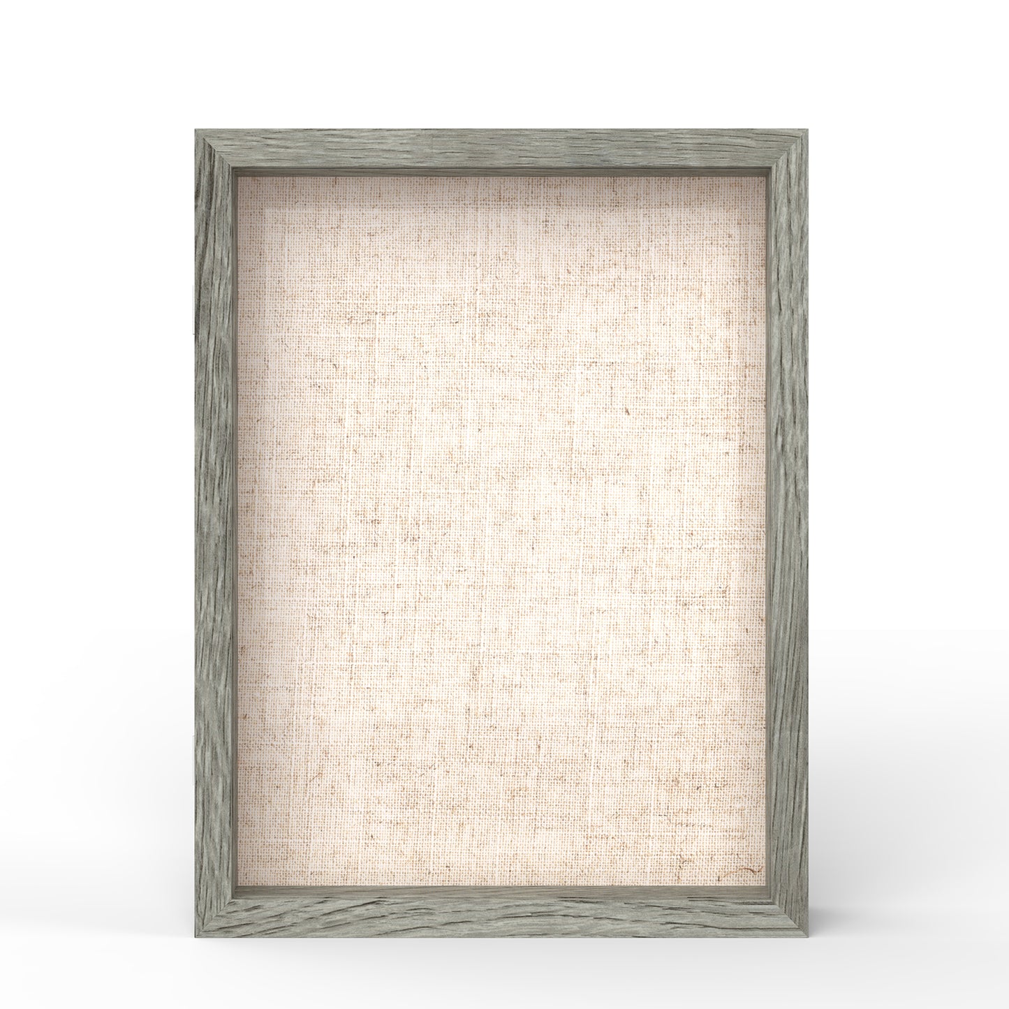 12" x 16" Gray Woodgrain MDF Wood Linen Backboard Shadow Box Frame