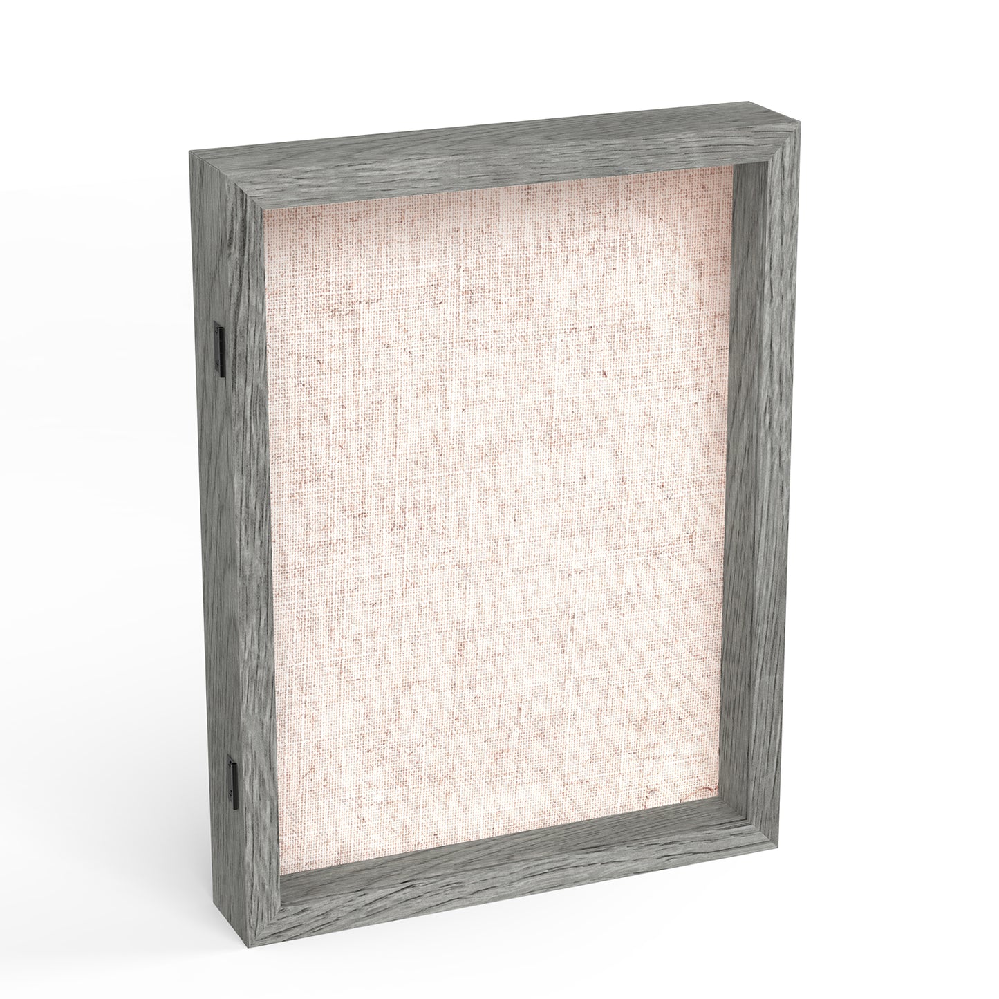 12" x 16" Gray Woodgrain MDF Wood Linen Backboard Shadow Box Frame