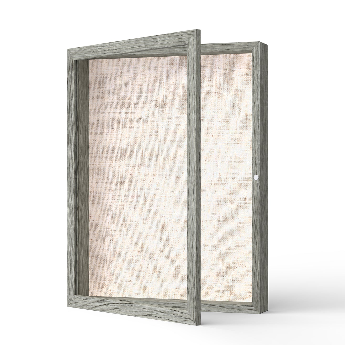 12" x 16" Gray Woodgrain MDF Wood Linen Backboard Shadow Box Frame