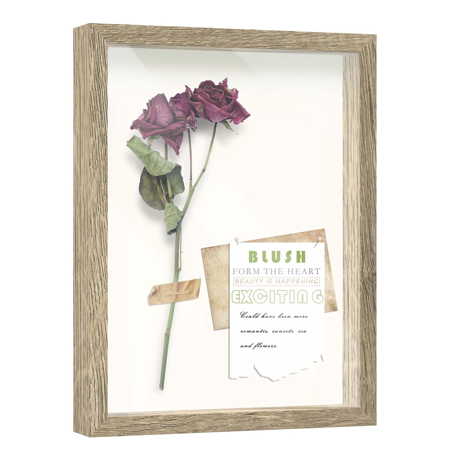 12" x 16" Natural Driftwood Finish MDF Wood Shadow Box Frame