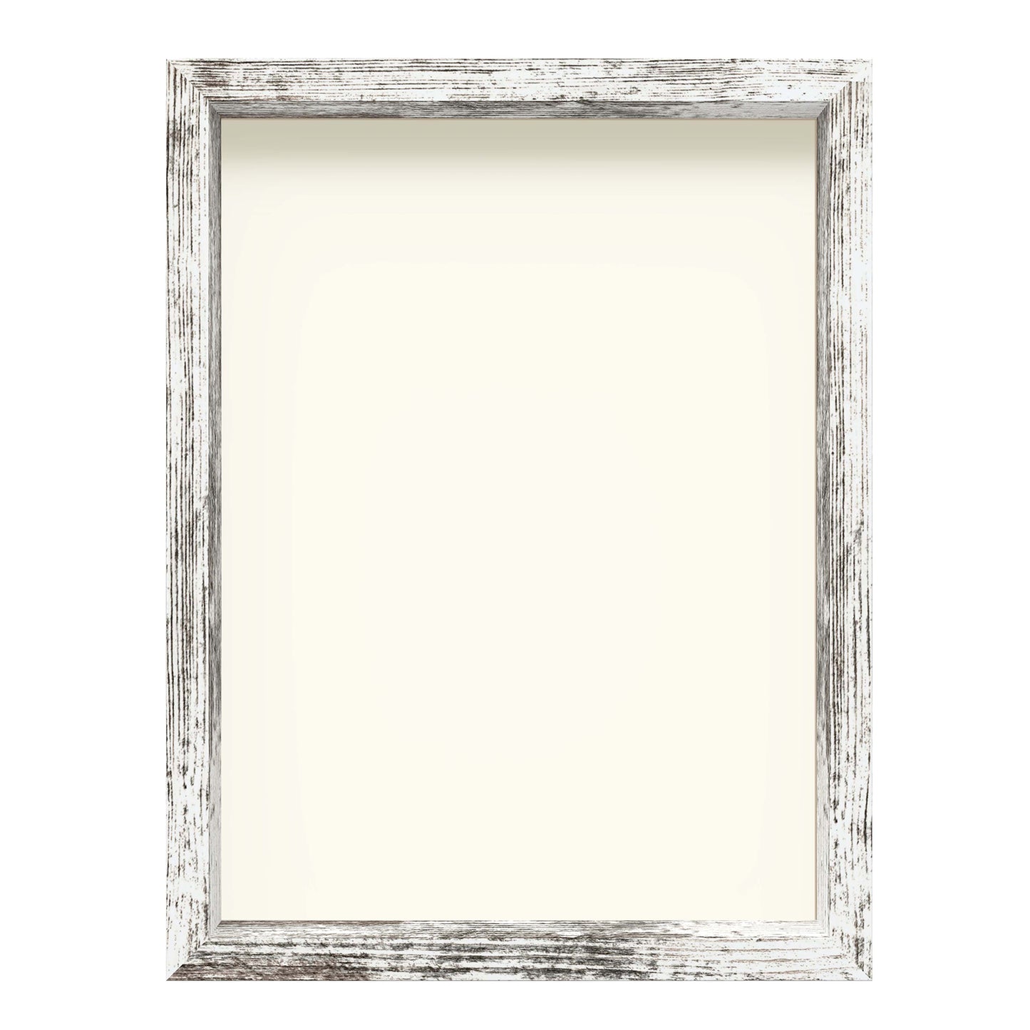 12" x 16" White Driftwood Finish MDF Wood Shadow Box Frame