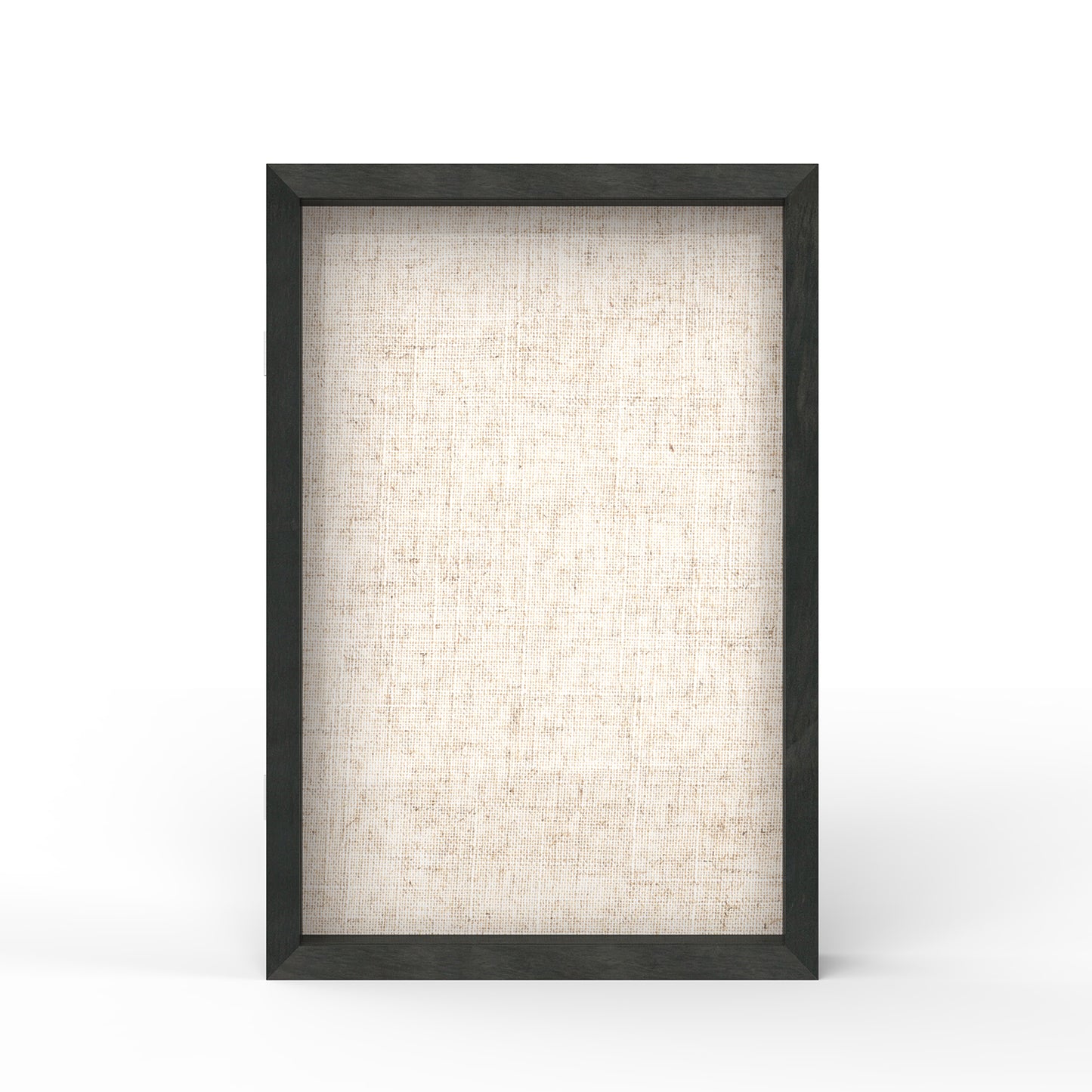 12" x 18" Black Woodgrain MDF Wood Linen Backboard Shadow Box Frame