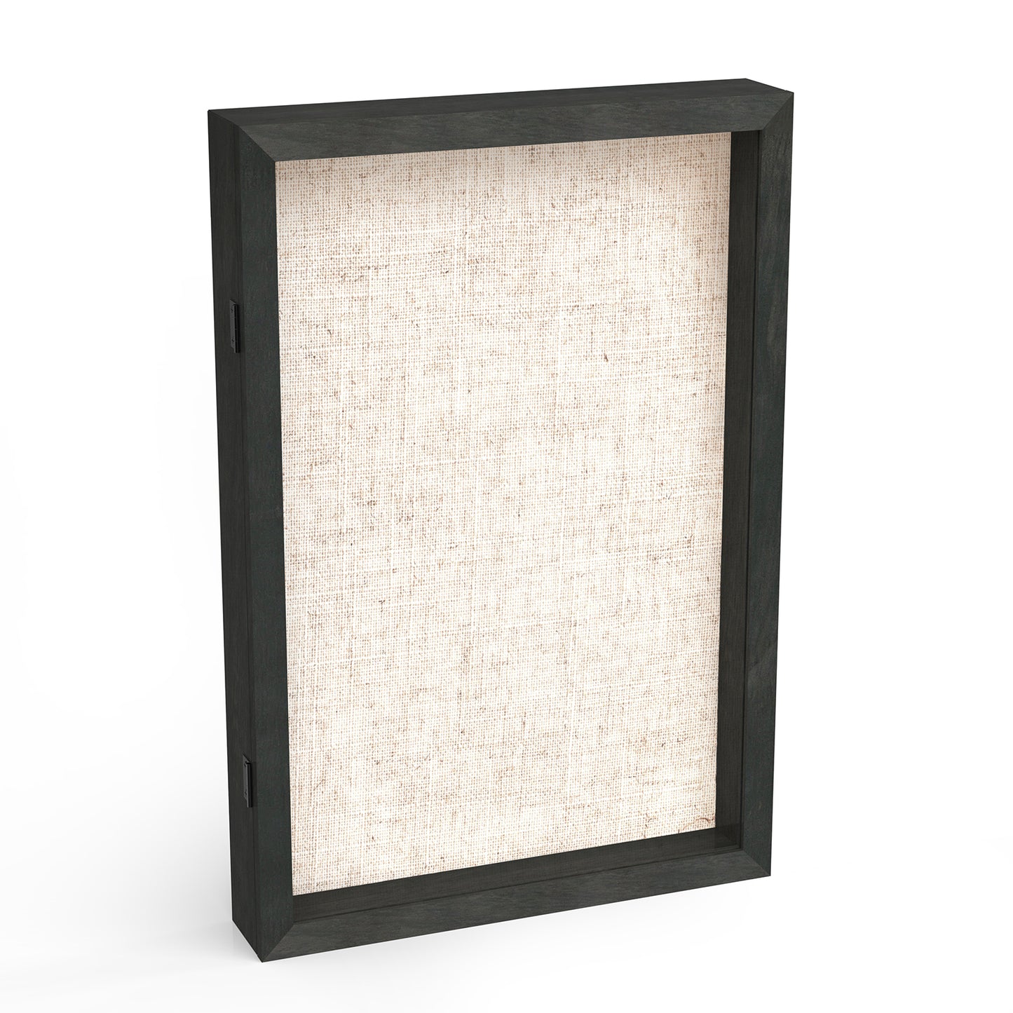 12" x 18" Black Woodgrain MDF Wood Linen Backboard Shadow Box Frame