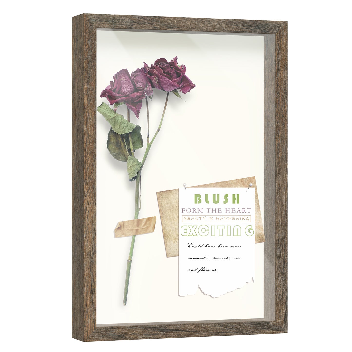 12" x 18" Brown Driftwood Finish MDF Wood Shadow Box Frame