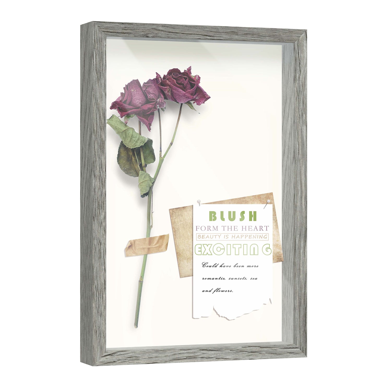 12" x 18" Gray Driftwood Finish MDF Wood Shadow Box Frame