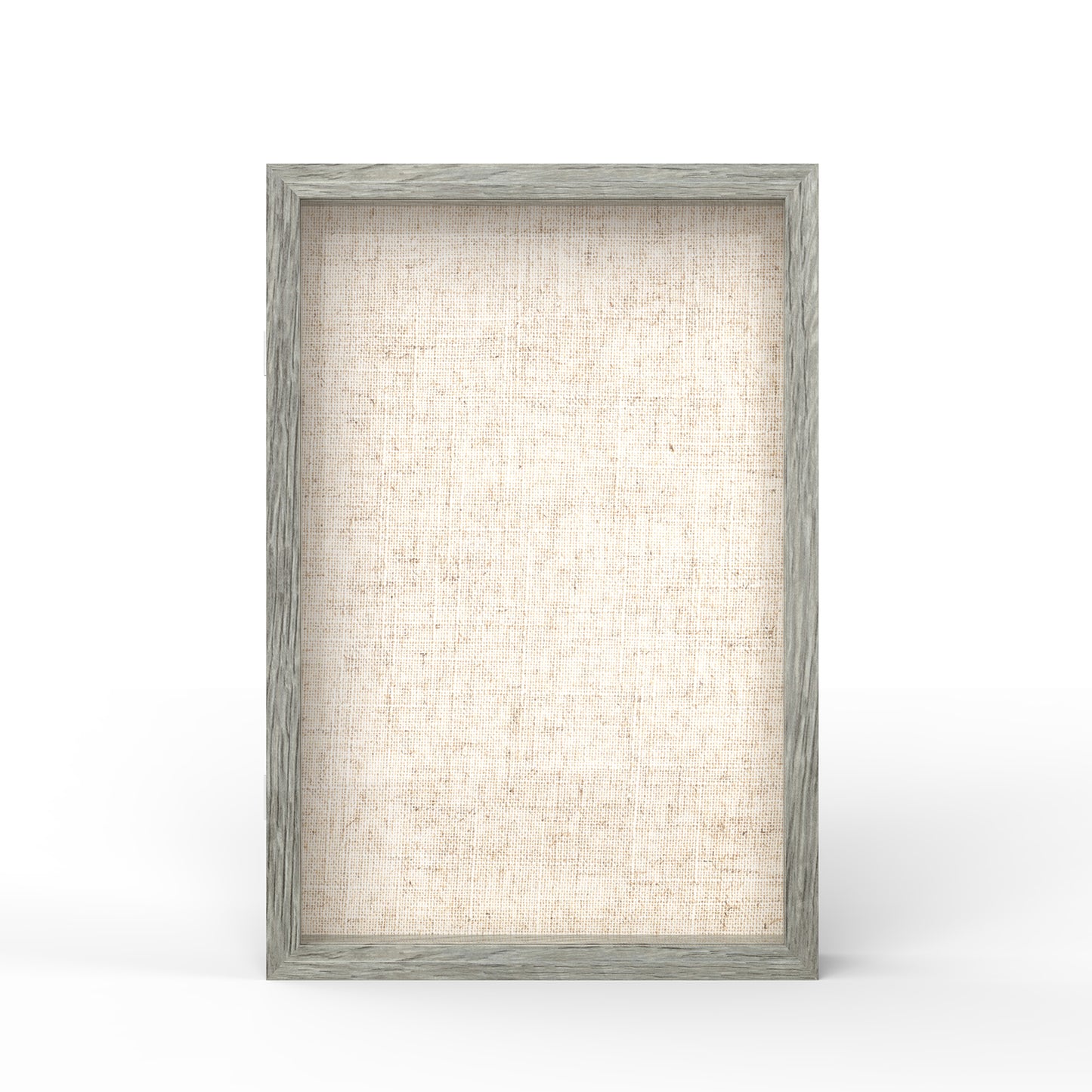 12" x 18" Gray Woodgrain MDF Wood Linen Backboard Shadow Box Frame