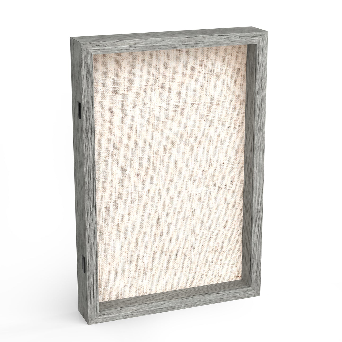 12" x 18" Gray Woodgrain MDF Wood Linen Backboard Shadow Box Frame