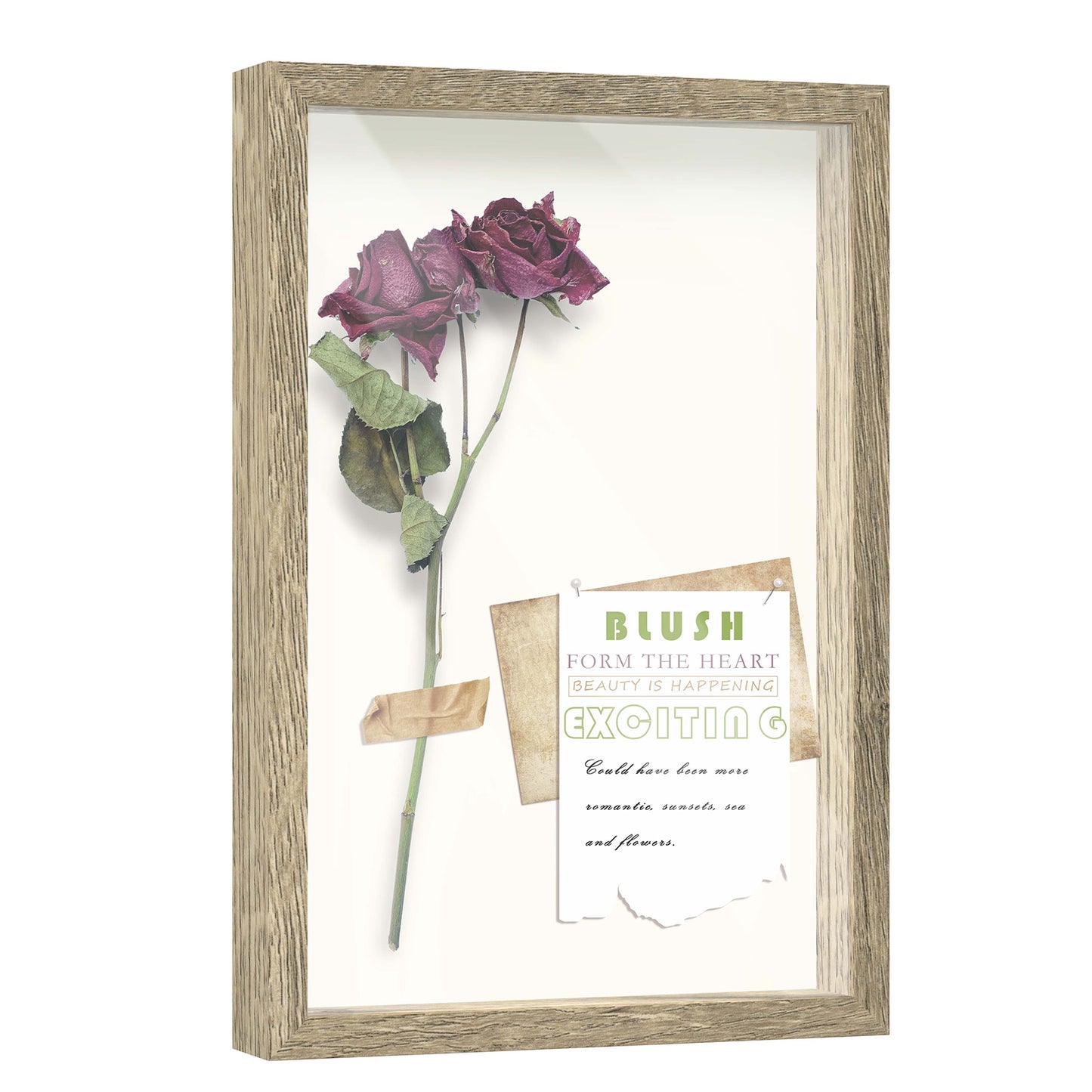 12" x 18" Natural Driftwood Finish MDF Wood Shadow Box Frame