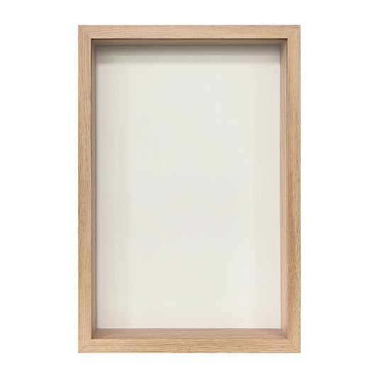 12" x 18” Natural Oak MDF Wood Shadow Box Frame