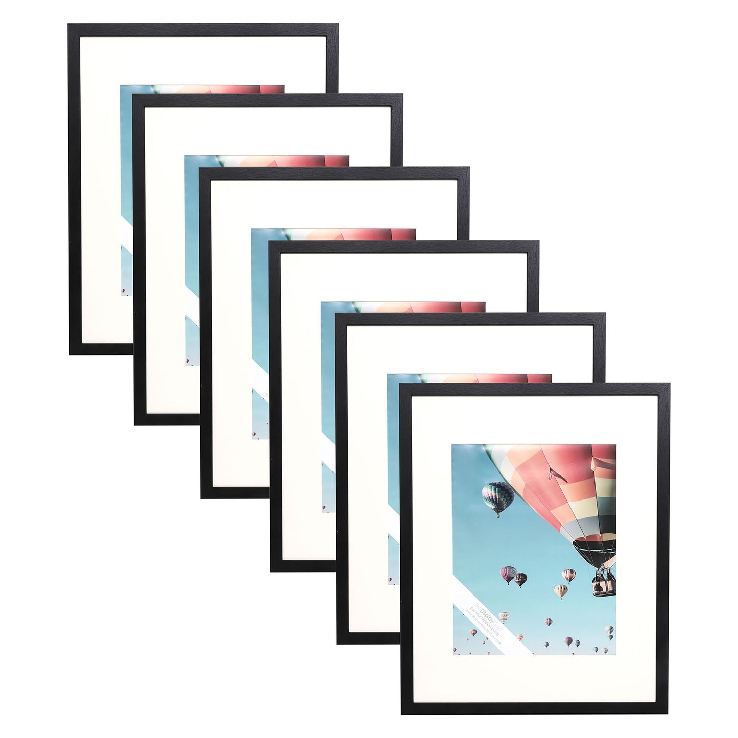 16" x 20" V-Series Black MDF Wood Multi Pack Picture Frames, 11" x 14" Matted