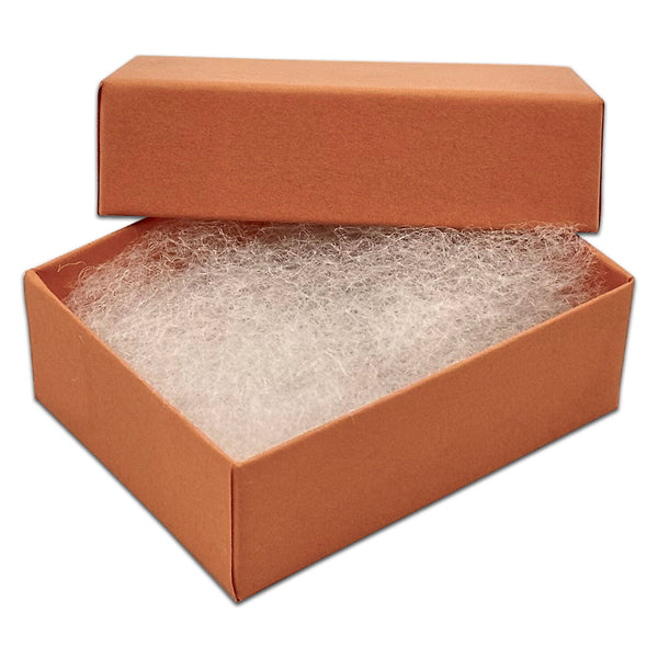 2 1/8" x 1 5/8" x 3/4" Coral Cotton Filled Paper Box (25-Pack)