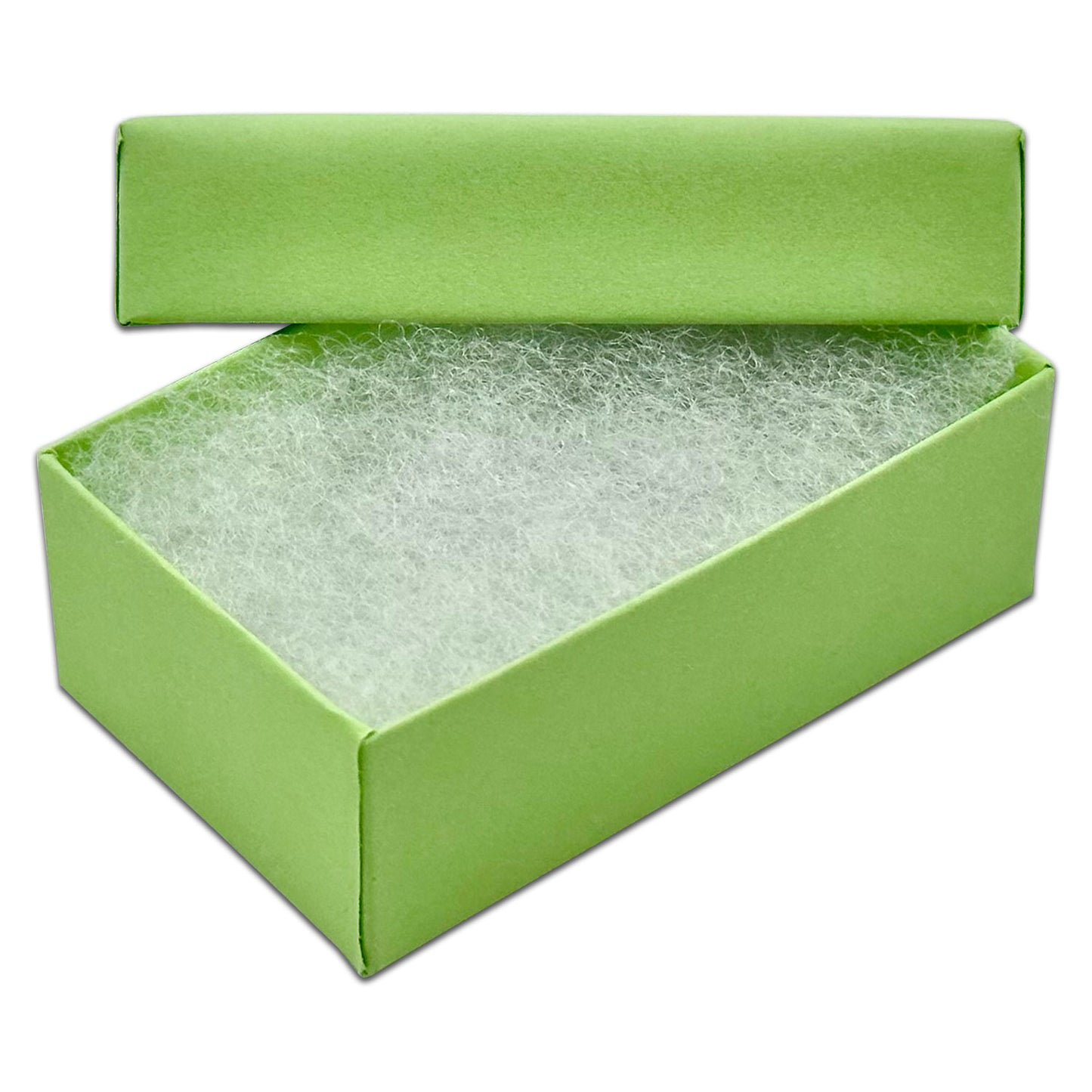 2 5/8" x 1 5/8" x 1" Mint Green Cotton Filled Paper Box (25-Pack)
