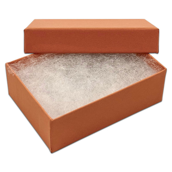 3 1/4" x 2 1/4" x 1" Coral Cotton Filled Paper Box (25-Pack)
