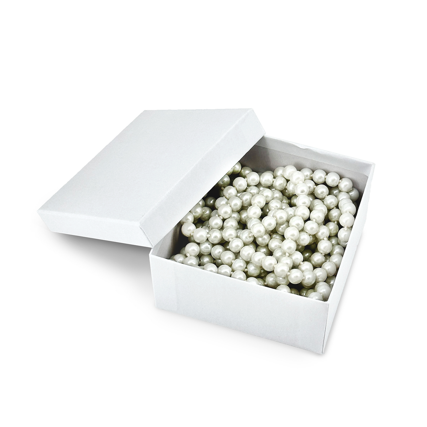 3 3/4" x 3 3/4" x 2" Matte White Cotton Filled Paper Box