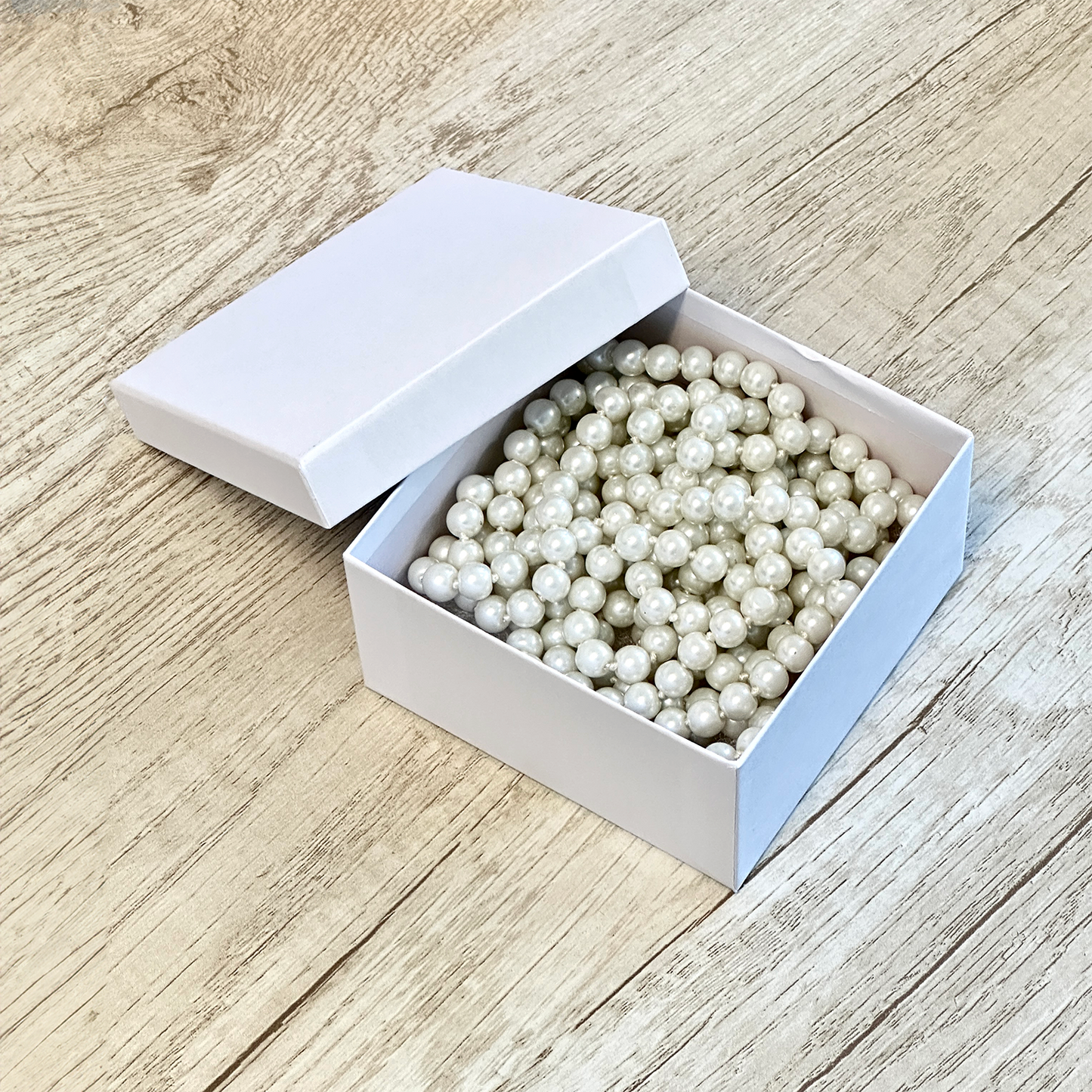 3 3/4" x 3 3/4" x 2" Matte White Cotton Filled Paper Box