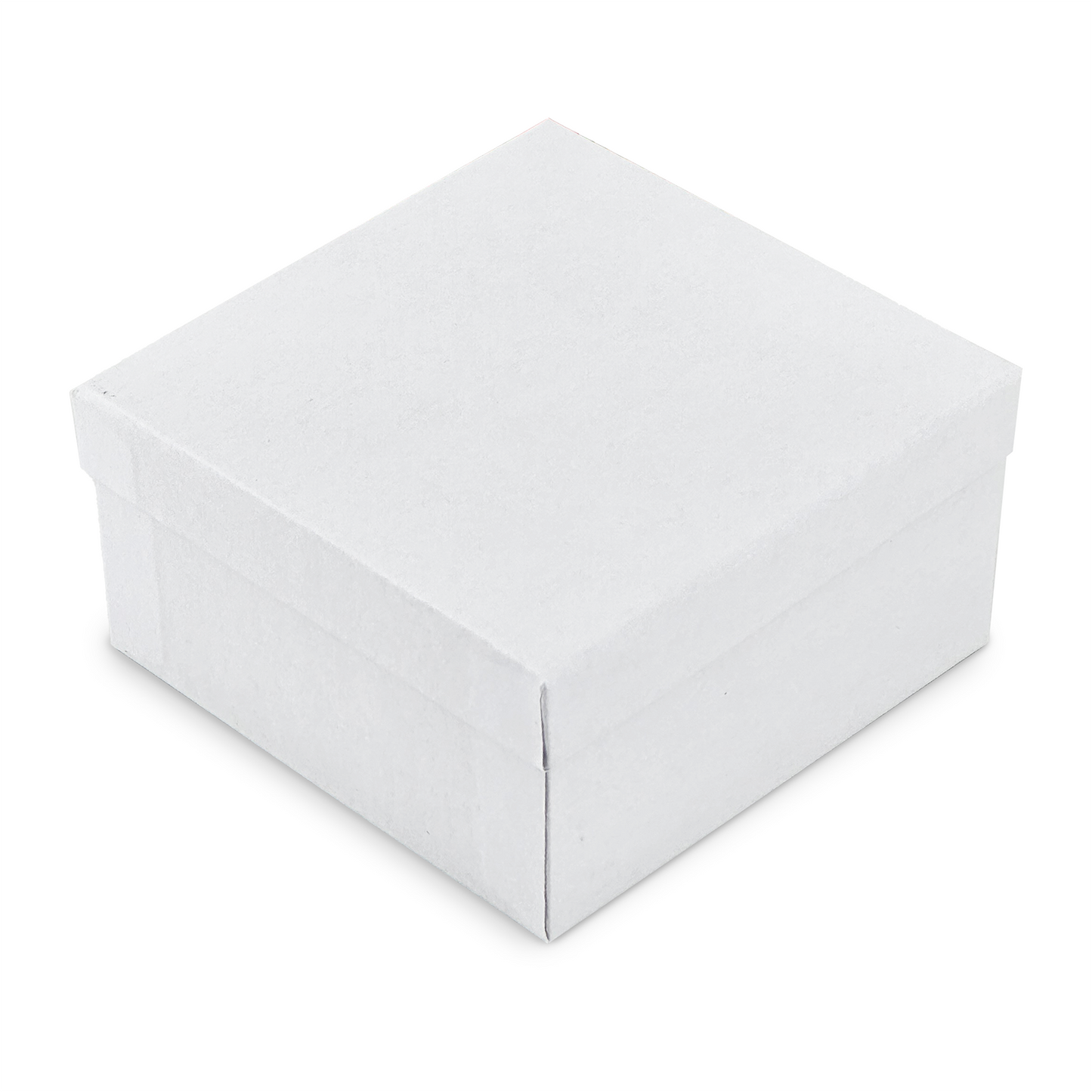 3 3/4" x 3 3/4" x 2" Matte White Cotton Filled Paper Box