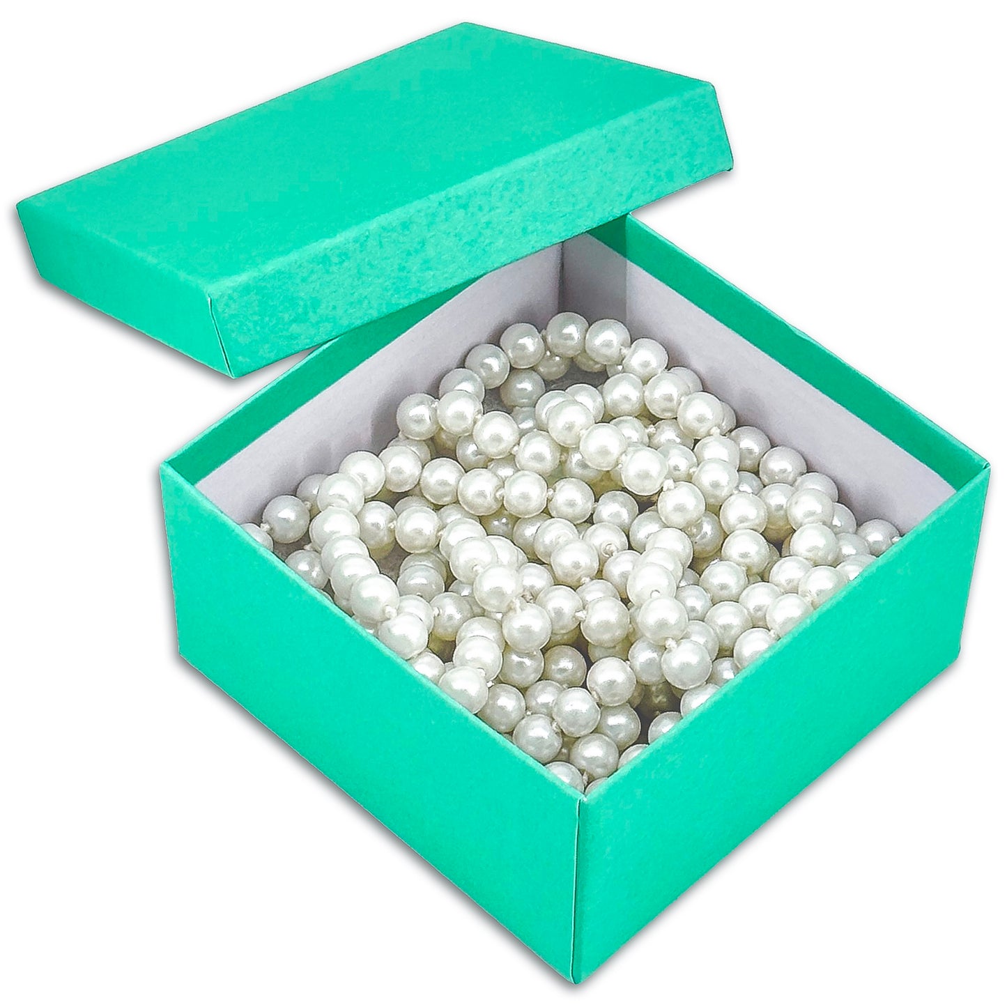 3 3/4" x 3 3/4" x 2" Teal Cotton Paper Box