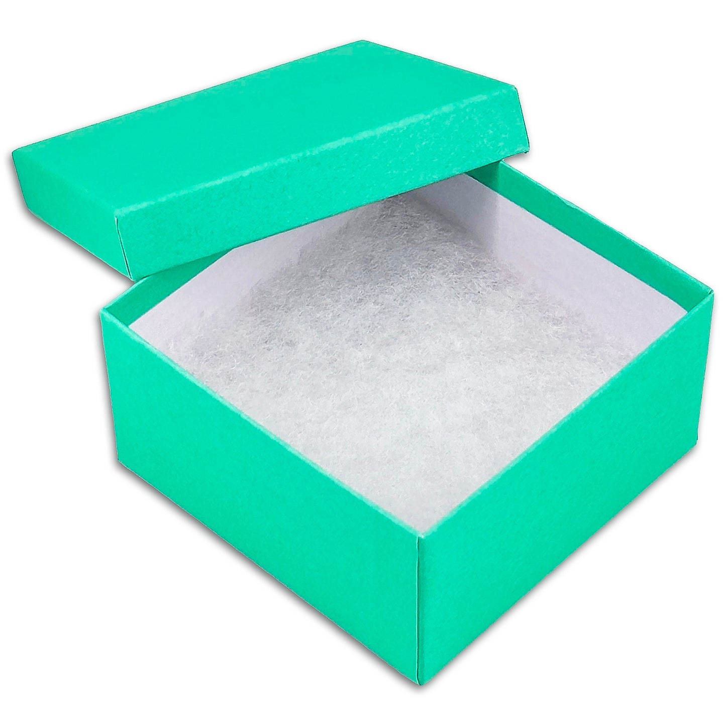 3 3/4" x 3 3/4" x 2" Teal Cotton Paper Box