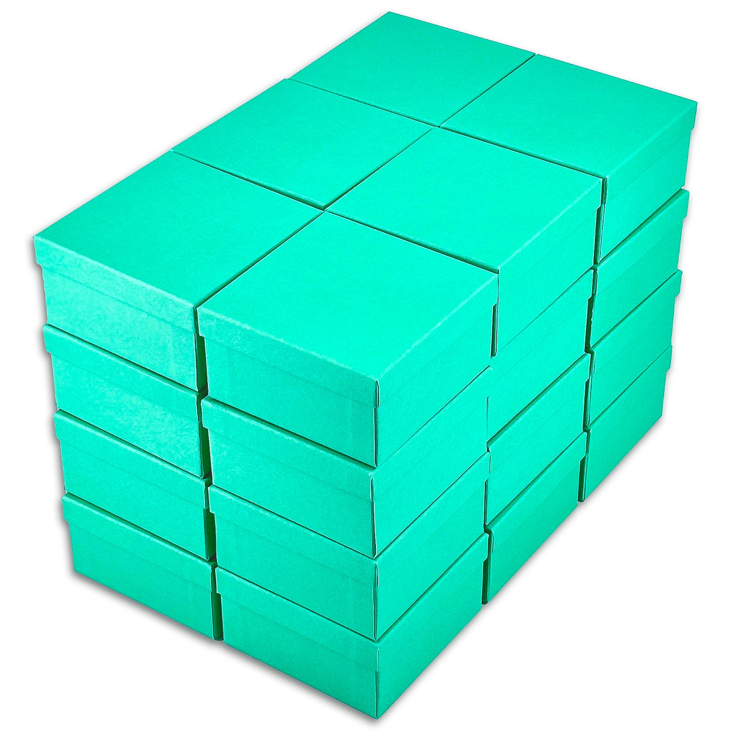 3 3/4" x 3 3/4" x 2" Teal Cotton Paper Box