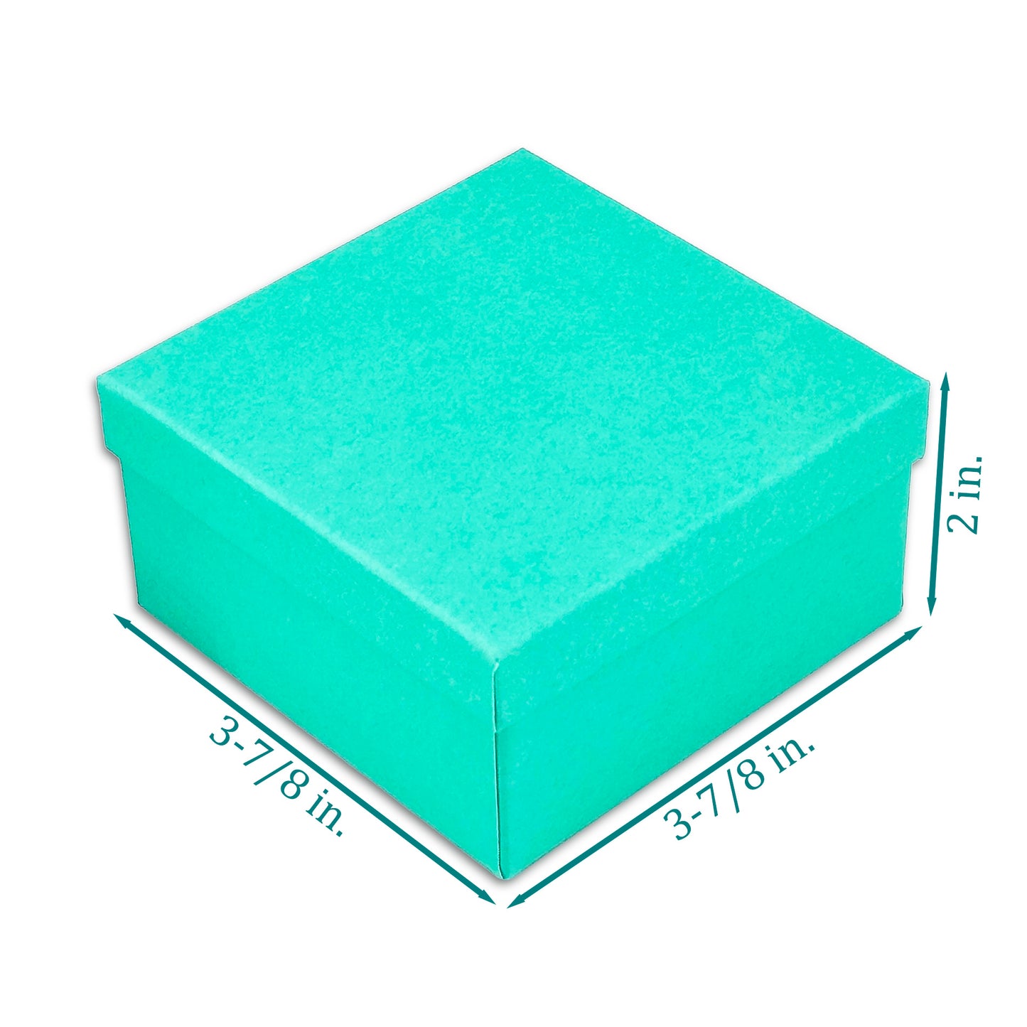 3 3/4" x 3 3/4" x 2" Teal Cotton Paper Box