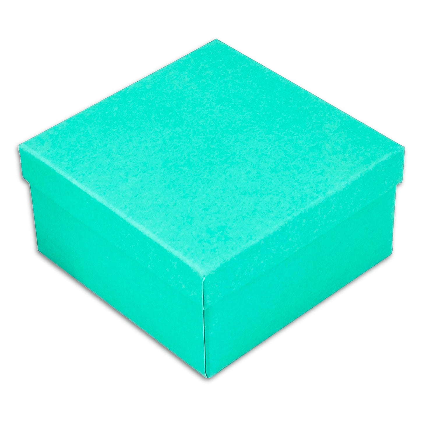 3 3/4" x 3 3/4" x 2" Teal Cotton Paper Box